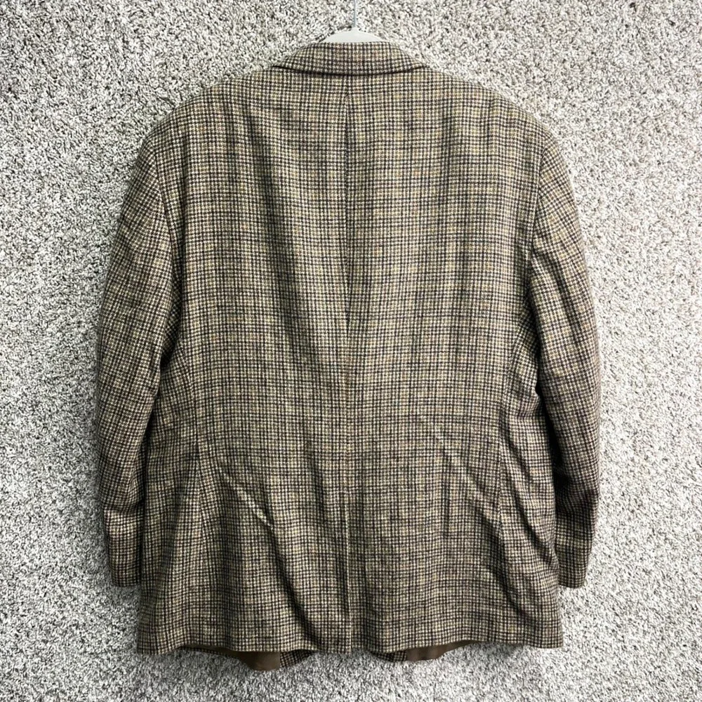 Jos. A. Bank‎ Blazer Men's 48R Brown Houndstooth Plaid Camel Hair 2-Button Suit